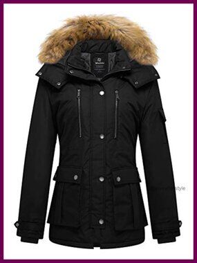 Quilted Winter Puffer Jacket Hooded Waterproof Parka Coat